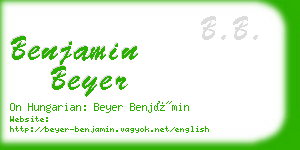 benjamin beyer business card